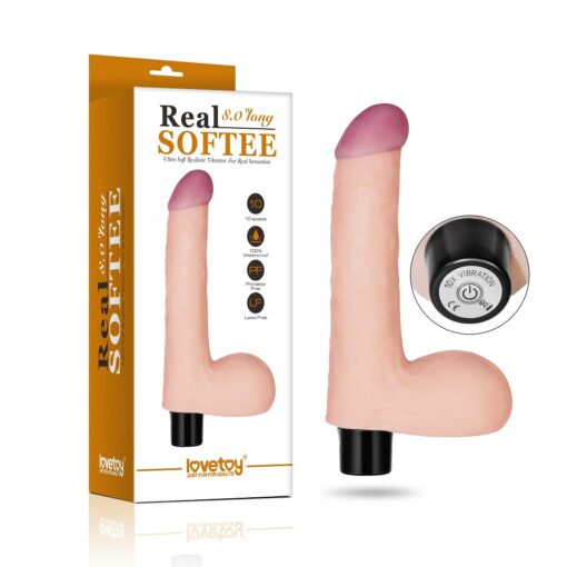 8 Inch REAL SOFTEE Vibrating Dildo