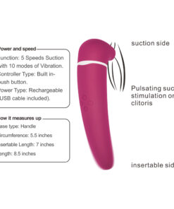 Pink 2in1 Vacuum Suction Stimulator and Vibrator