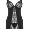 Obsessive Heartina Black Chemise & Thong