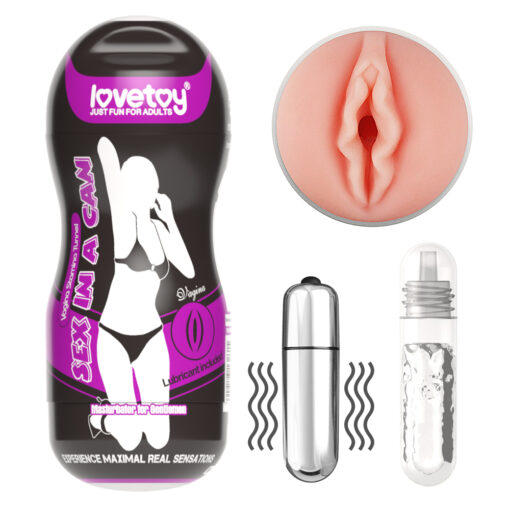 Sex In A Can Vagina Stamina Tunnel - Vibrating Male Masturbator