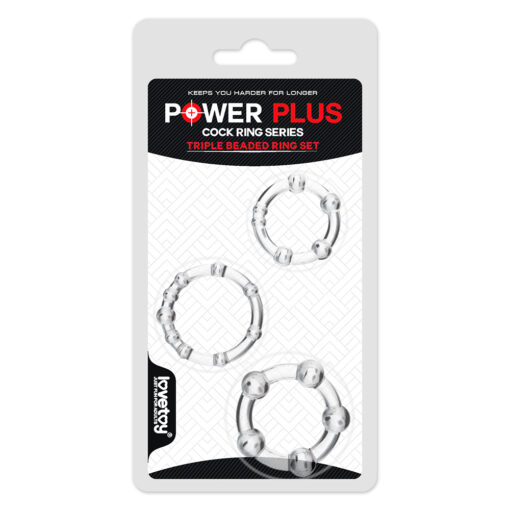 Power Plus Triple Beaded Cock Ring Set