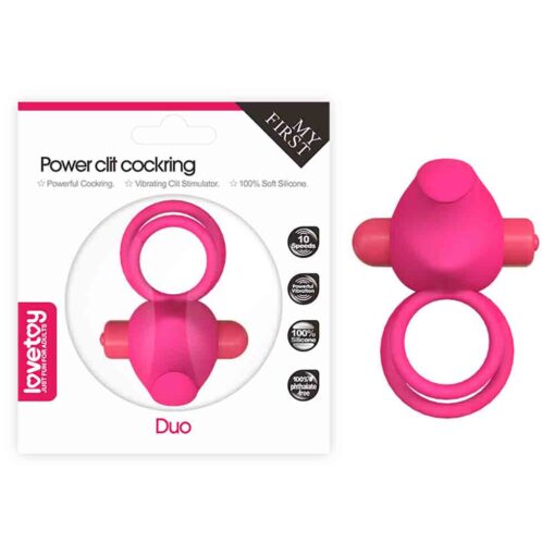 Power Clit Duo Silicone Cock Ring and Clit Vibrator 7