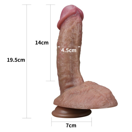 7.5 Inch Dual layered Platinum Silicone Cock