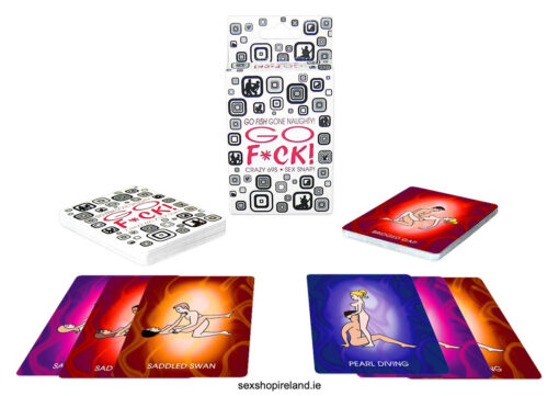 Go F*ck! includes 52 game cards and rules for 3 variations on popular card games. There are 4 suits and 13 different sex positions.